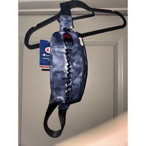 CHAMPION Prime Sling Bag Pack Fanny Pack Blue Waist Belt Large Unisex Spellout